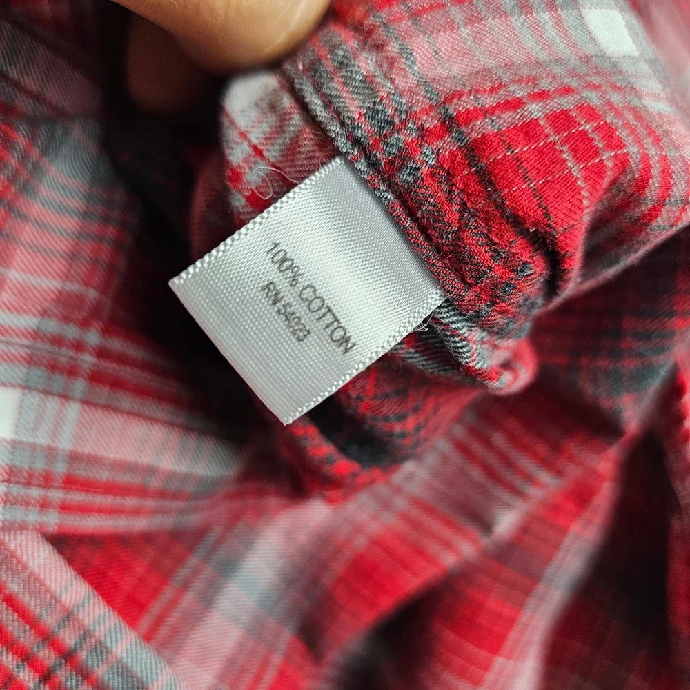 Banana Republic Shirt Mens M Red Plaid Flannel Button Down Long Sleeve Cotton